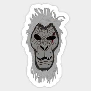 (painted) White Monkey man mask (be a beast!) Sticker